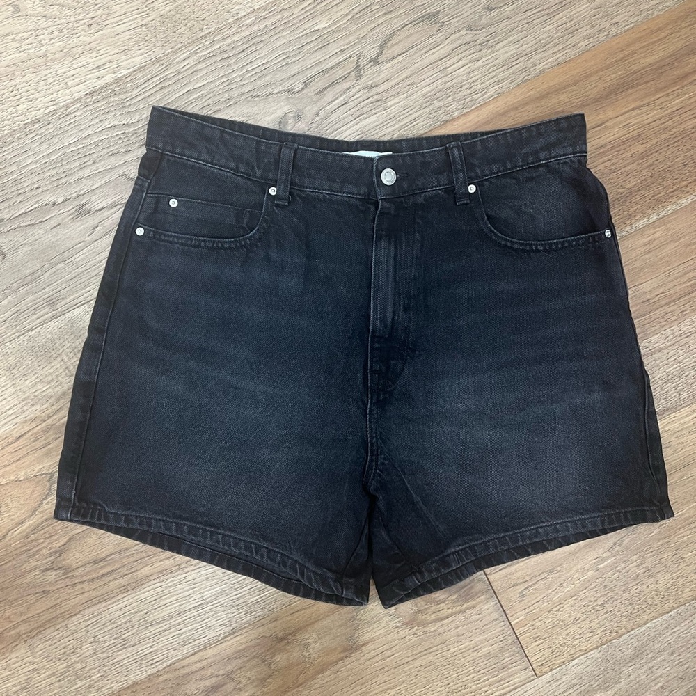 Zara high-waisted mom fit denim shorts